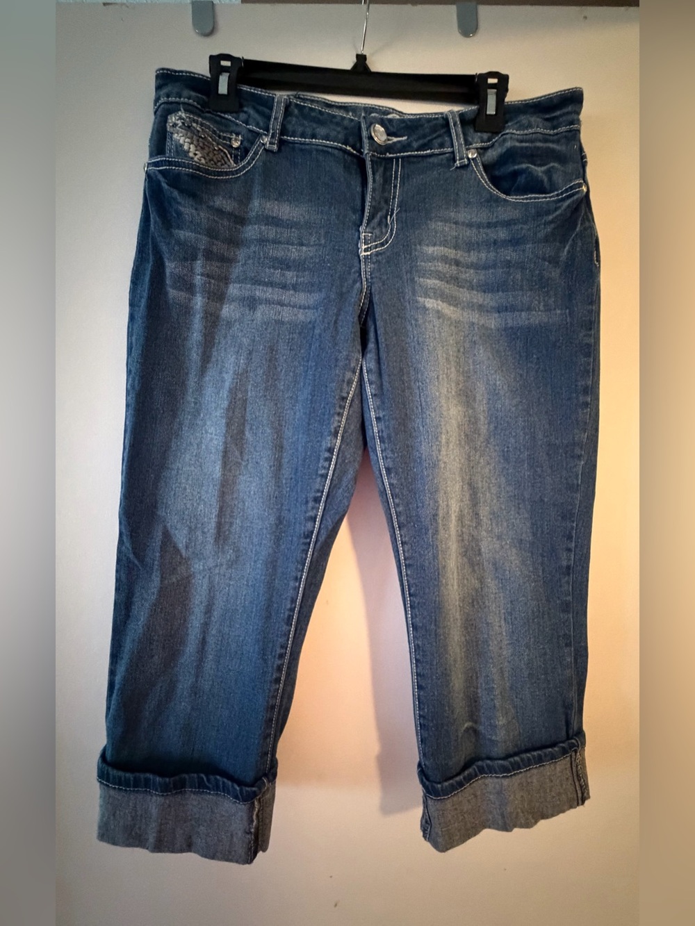 Rue21 Dark Blue Cuffed Denim Capris